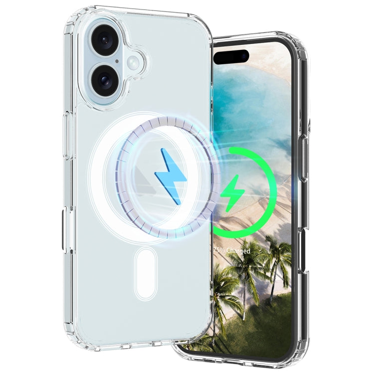 For iPhone 16 Plus MagSafe Clear Acrylic PC Hybrid TPU Phone Case - Transparent