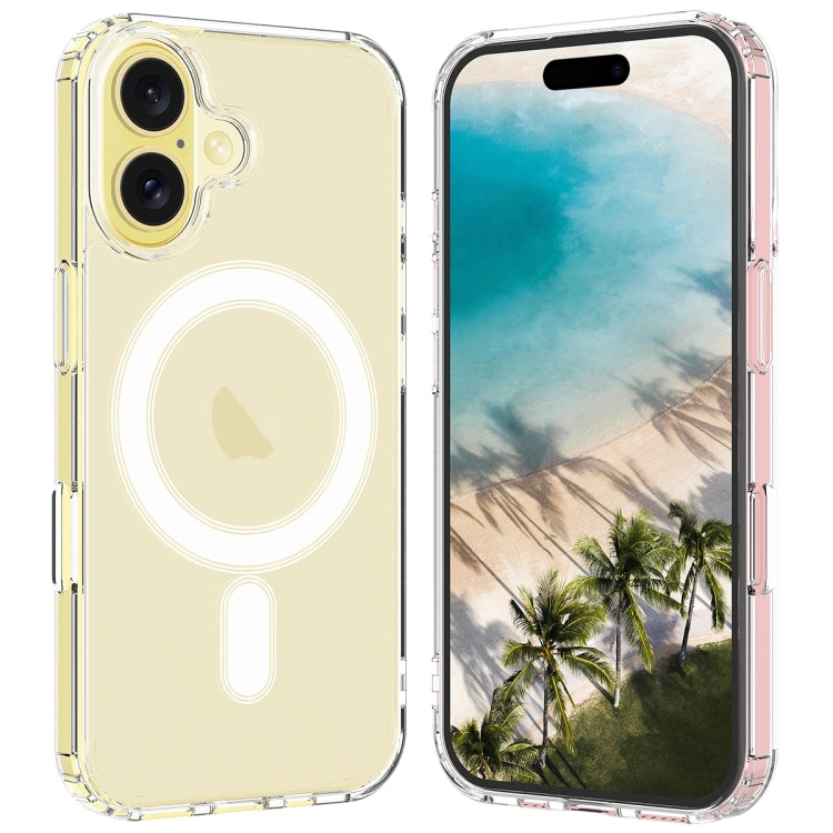 For iPhone 16 MagSafe Clear Acrylic PC Hybrid TPU Phone Case - Transparent
