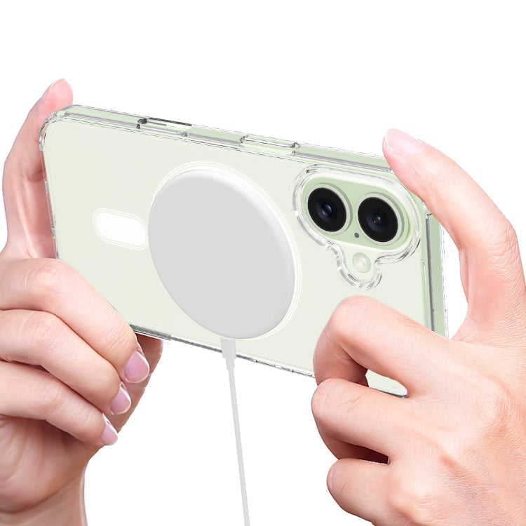 For iPhone 16 MagSafe Clear Acrylic PC Hybrid TPU Phone Case - Transparent