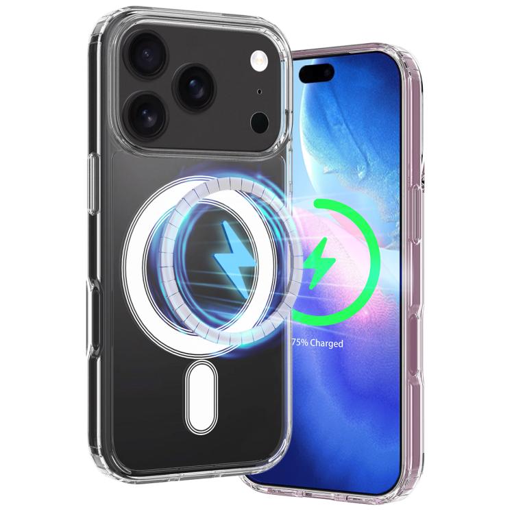 For iPhone 17 Pro MagSafe Clear Acrylic PC Hybrid TPU Phone Case - Transparent