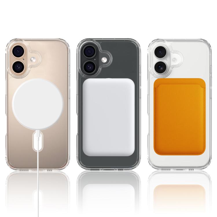 For iPhone 17 MagSafe Clear Acrylic PC Hybrid TPU Phone Case - Transparent