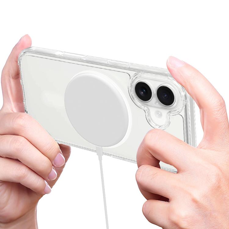 For iPhone 17 MagSafe Clear Acrylic PC Hybrid TPU Phone Case - Transparent