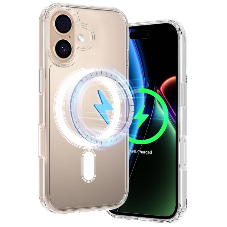 For iPhone 17 MagSafe Clear Acrylic PC Hybrid TPU Phone Case - Transparent