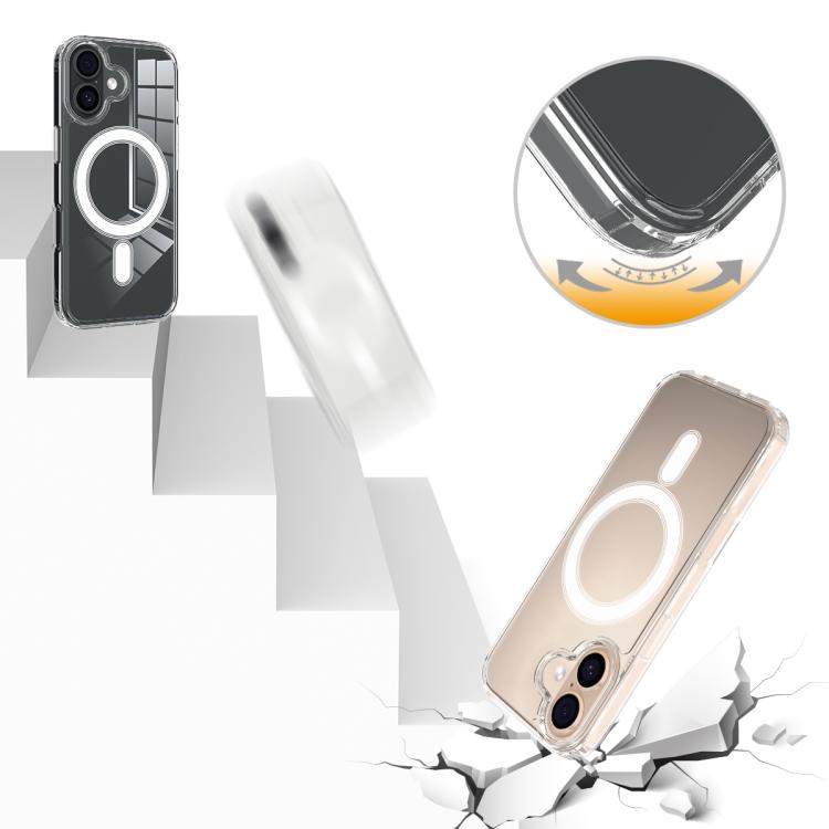 For iPhone 17 MagSafe Clear Acrylic PC Hybrid TPU Phone Case - Transparent