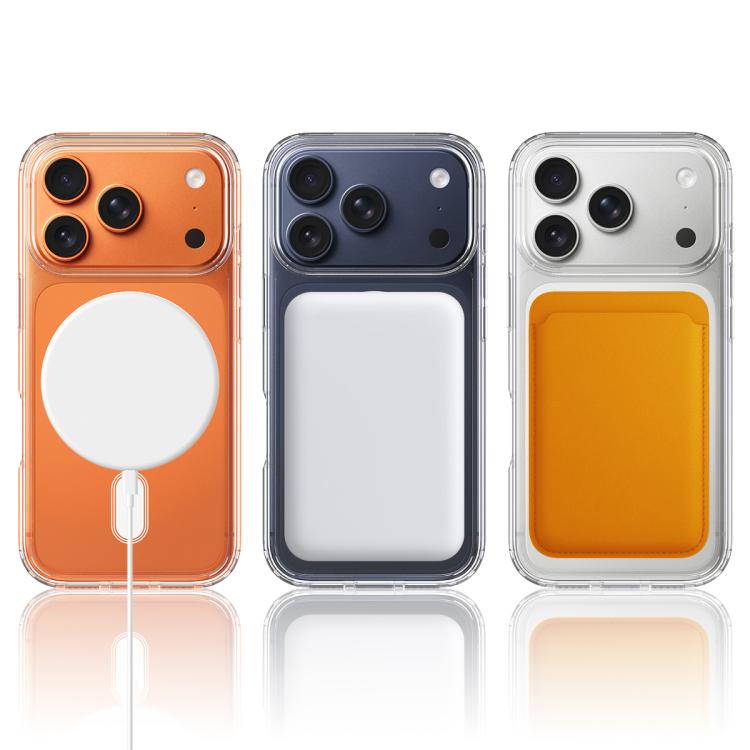 For iPhone 17 Pro C-type MagSafe Clear Acrylic PC Hybrid TPU Phone Case - Transparent