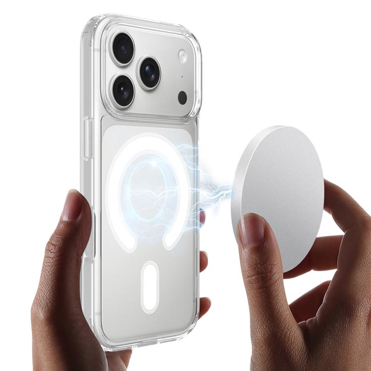 For iPhone 17 Pro C-type MagSafe Clear Acrylic PC Hybrid TPU Phone Case - Transparent
