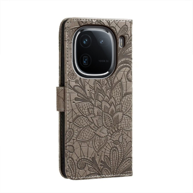 For vivo iQOO 12 Lace Flower Embossing Flip Leather Phone Case