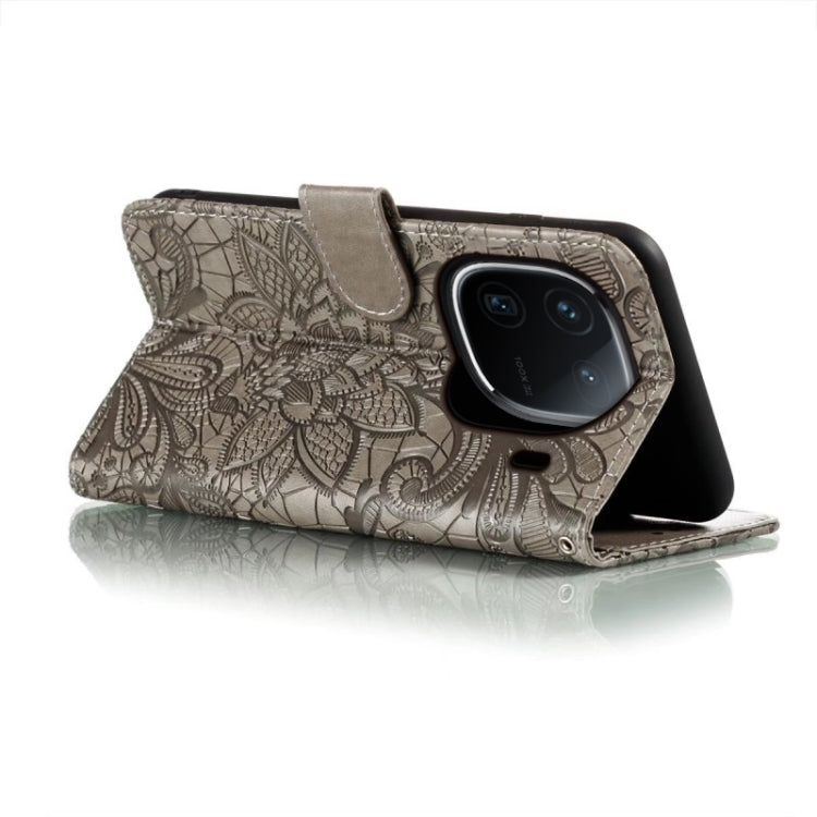 For vivo iQOO 12 Lace Flower Embossing Flip Leather Phone Case