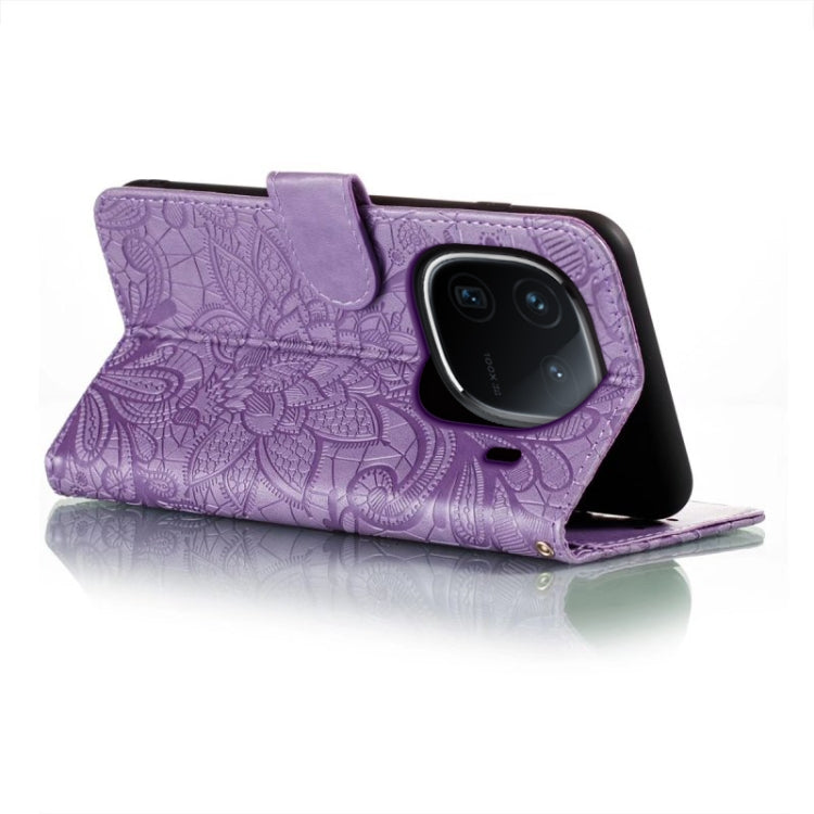 For vivo iQOO 12 Lace Flower Embossing Flip Leather Phone Case