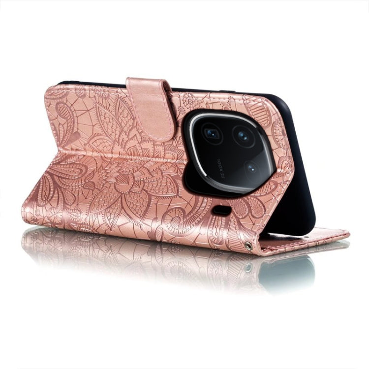 For vivo iQOO 12 Lace Flower Embossing Flip Leather Phone Case