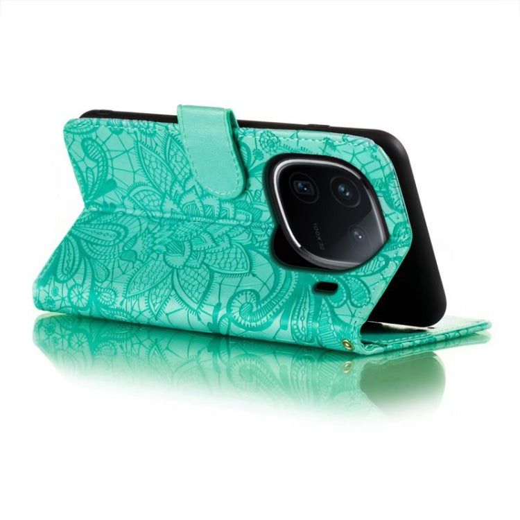 For vivo iQOO 12 Lace Flower Embossing Flip Leather Phone Case