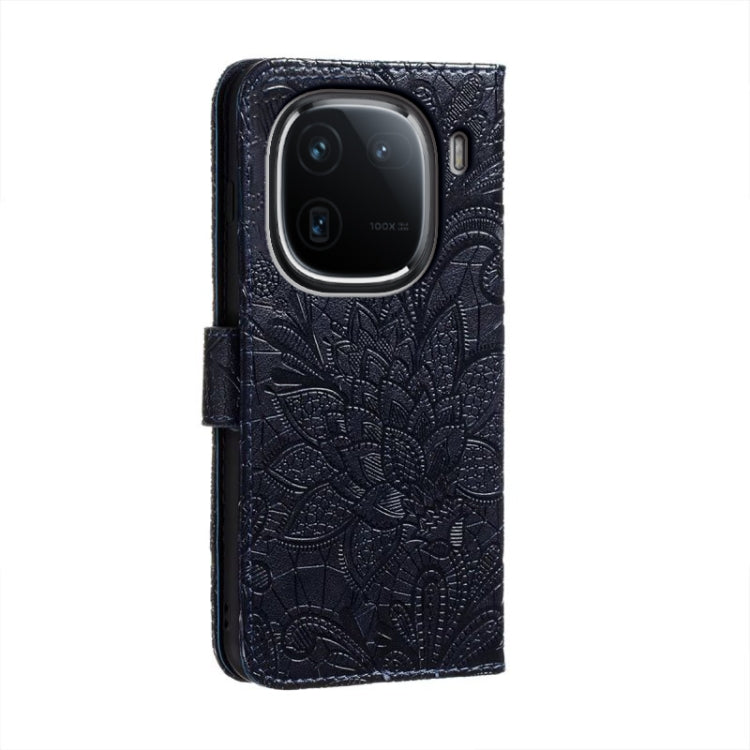 For vivo iQOO 12 Lace Flower Embossing Flip Leather Phone Case