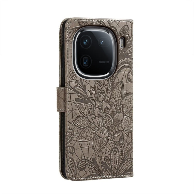For vivo iQOO 12 Pro Lace Flower Embossing Flip Leather Phone Case