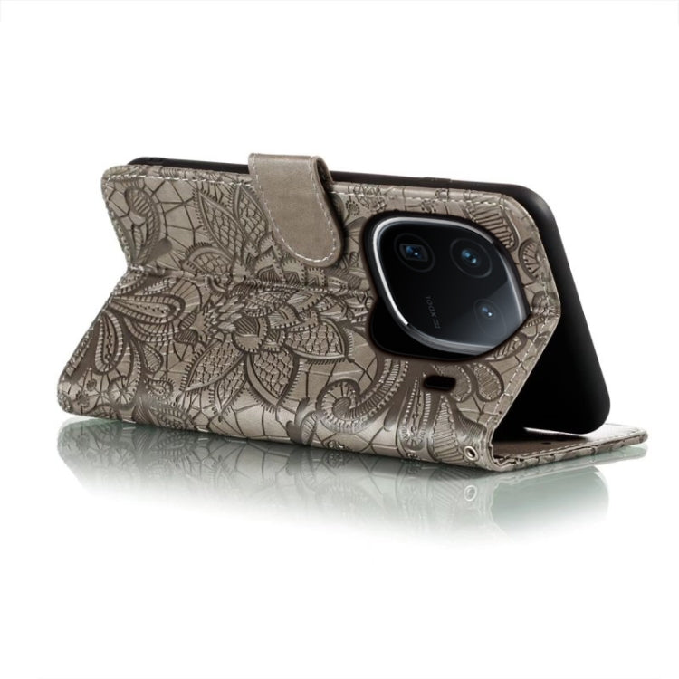 For vivo iQOO 12 Pro Lace Flower Embossing Flip Leather Phone Case