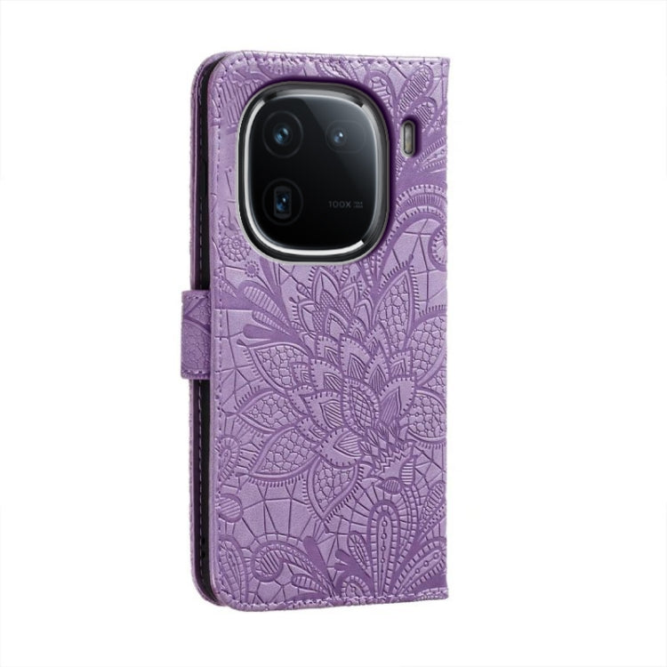 For vivo iQOO 12 Pro Lace Flower Embossing Flip Leather Phone Case