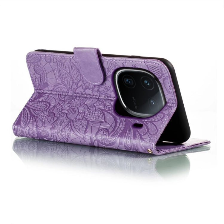 For vivo iQOO 12 Pro Lace Flower Embossing Flip Leather Phone Case