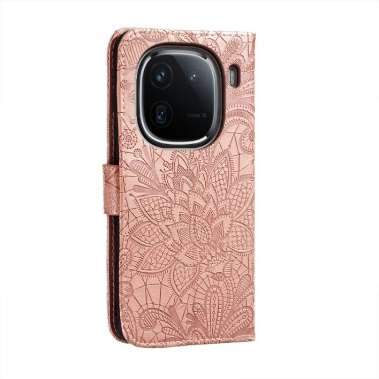 For vivo iQOO 12 Pro Lace Flower Embossing Flip Leather Phone Case