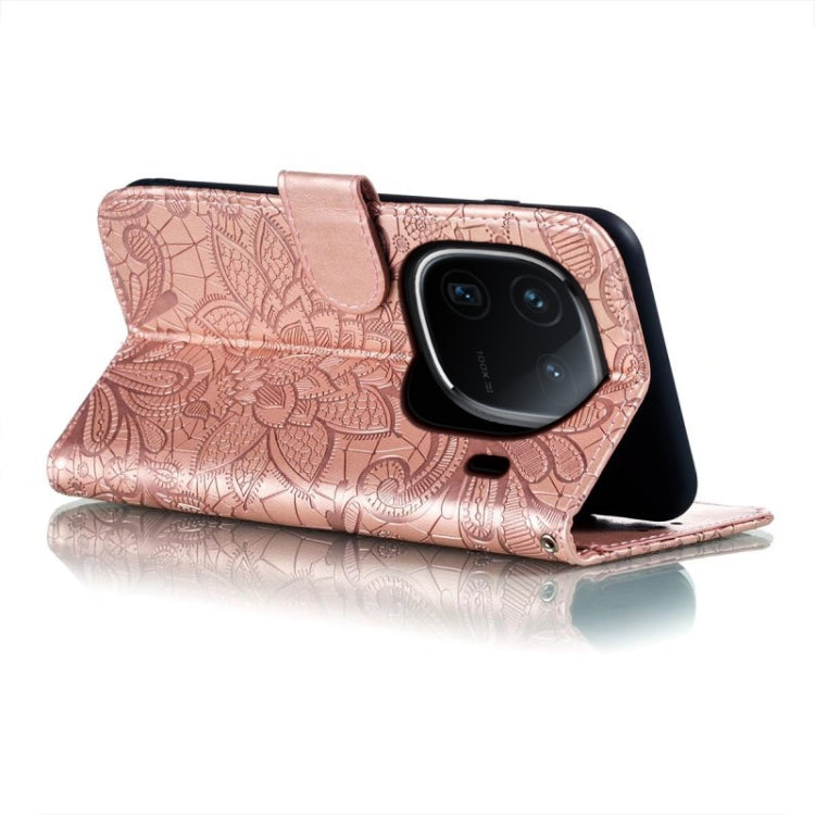 For vivo iQOO 12 Pro Lace Flower Embossing Flip Leather Phone Case
