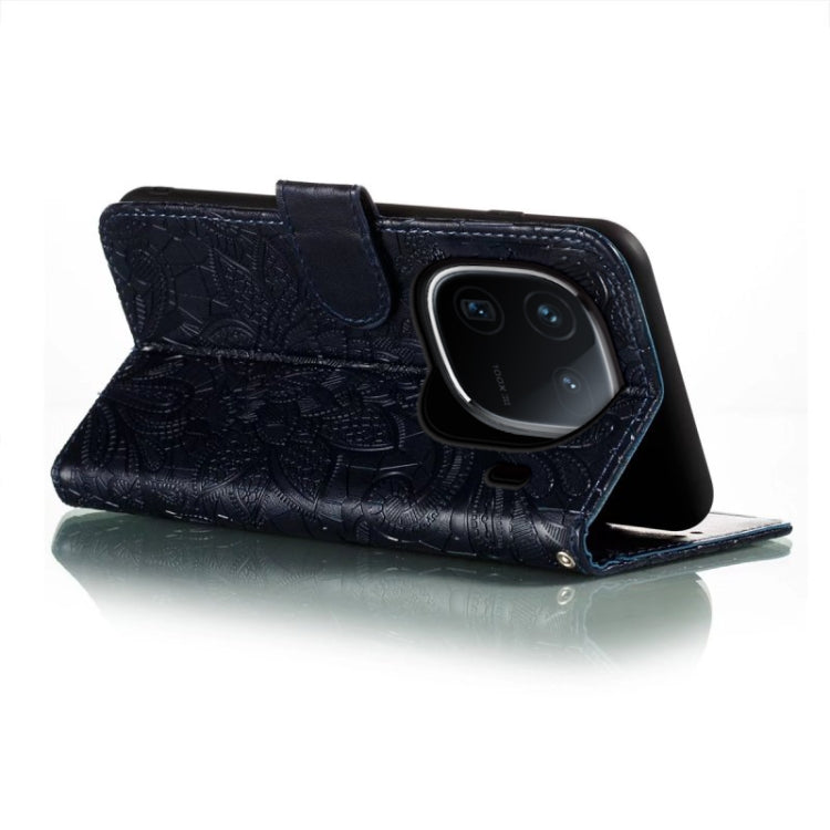 For vivo iQOO 12 Pro Lace Flower Embossing Flip Leather Phone Case