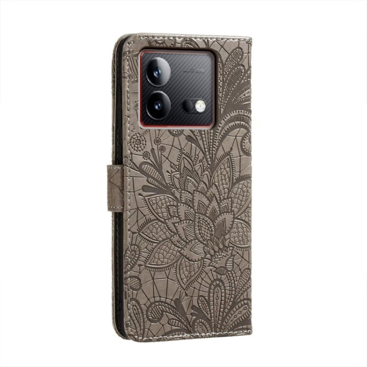 For vivo iQOO Neo8 Lace Flower Embossing Flip Leather Phone Case