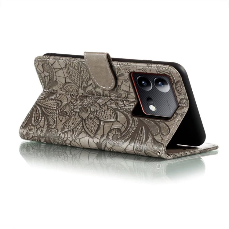 For vivo iQOO Neo8 Lace Flower Embossing Flip Leather Phone Case