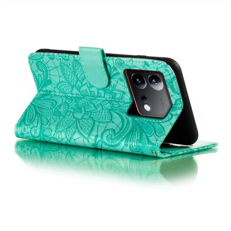 For vivo iQOO Neo8 Lace Flower Embossing Flip Leather Phone Case