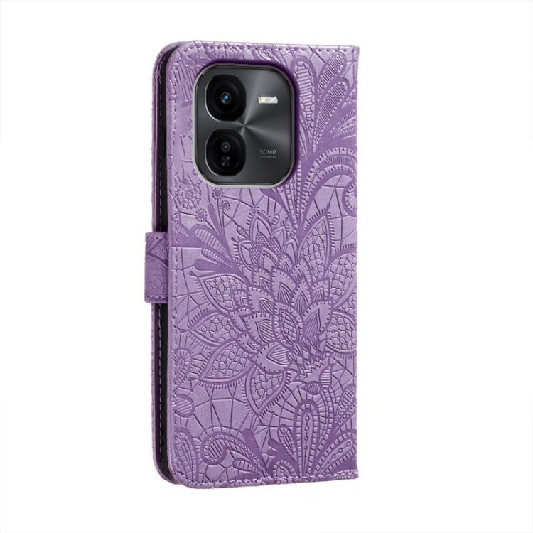 For vivo iQOO Z9X Lace Flower Embossing Flip Leather Phone Case