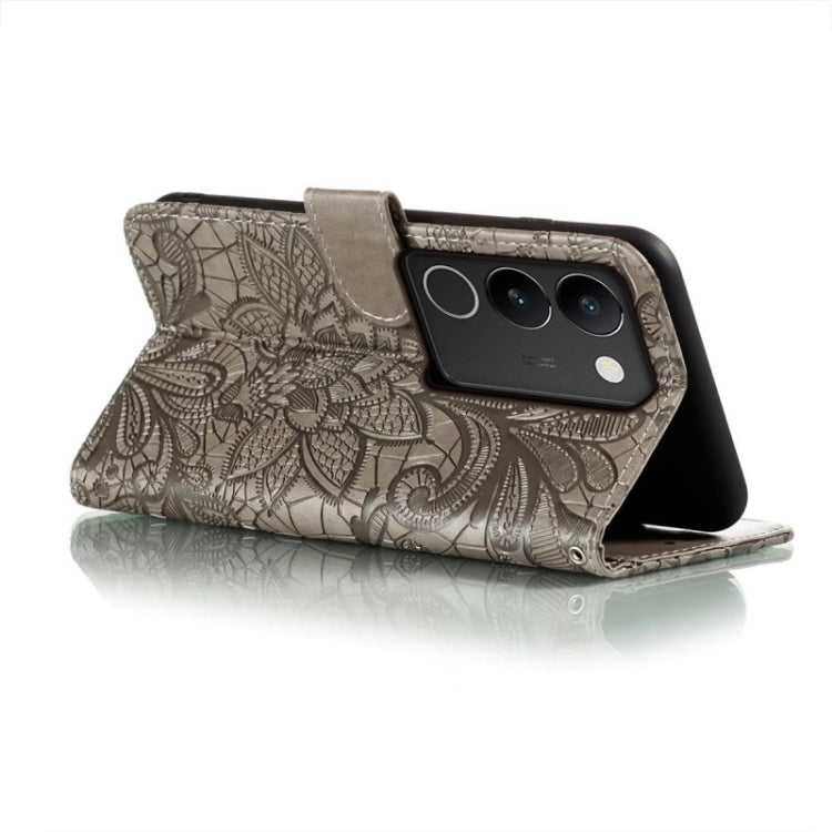 For vivo S17 Lace Flower Embossing Flip Leather Phone Case