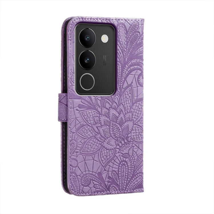 For vivo S17 Lace Flower Embossing Flip Leather Phone Case