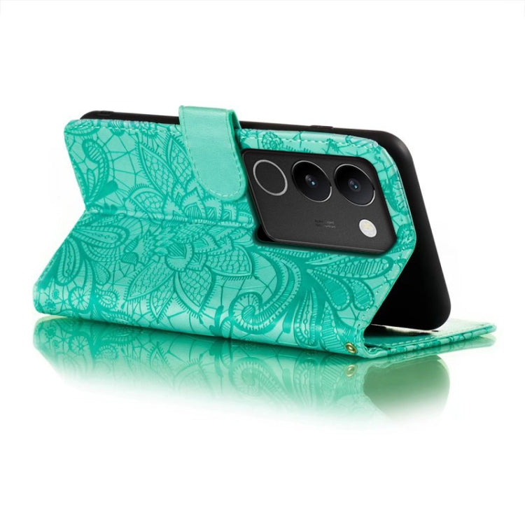 For vivo S17 Lace Flower Embossing Flip Leather Phone Case