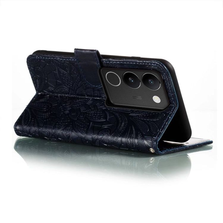 For vivo S17 Lace Flower Embossing Flip Leather Phone Case