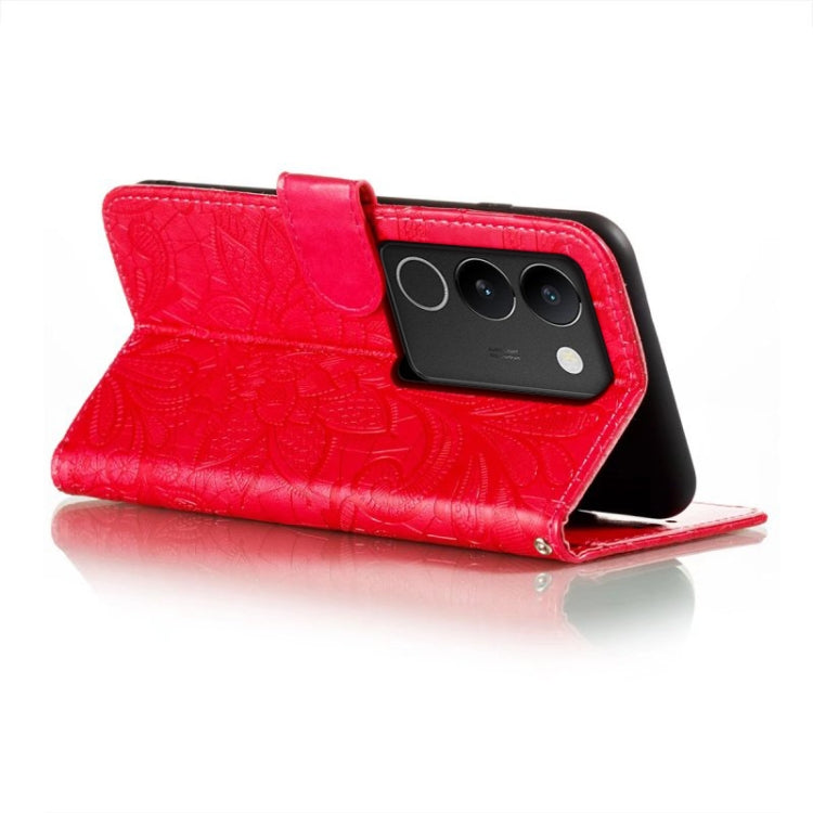 For vivo S17 Lace Flower Embossing Flip Leather Phone Case