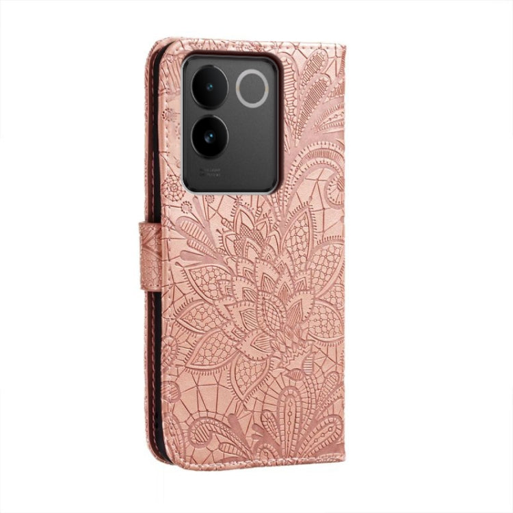 For vivo S17E Lace Flower Embossing Flip Leather Phone Case