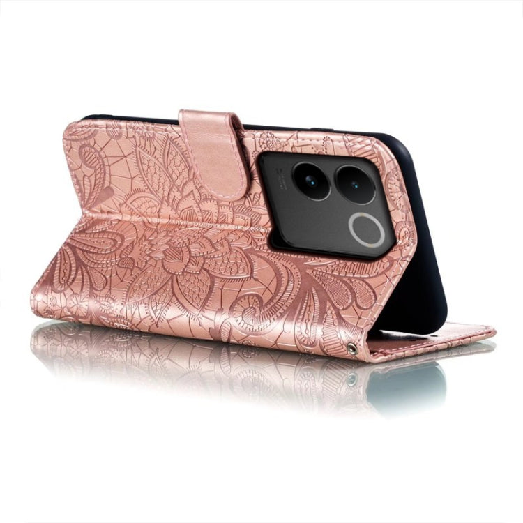 For vivo S17E Lace Flower Embossing Flip Leather Phone Case