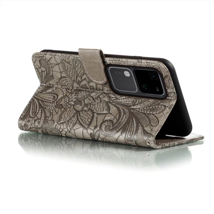 For vivo S18 Lace Flower Embossing Flip Leather Phone Case