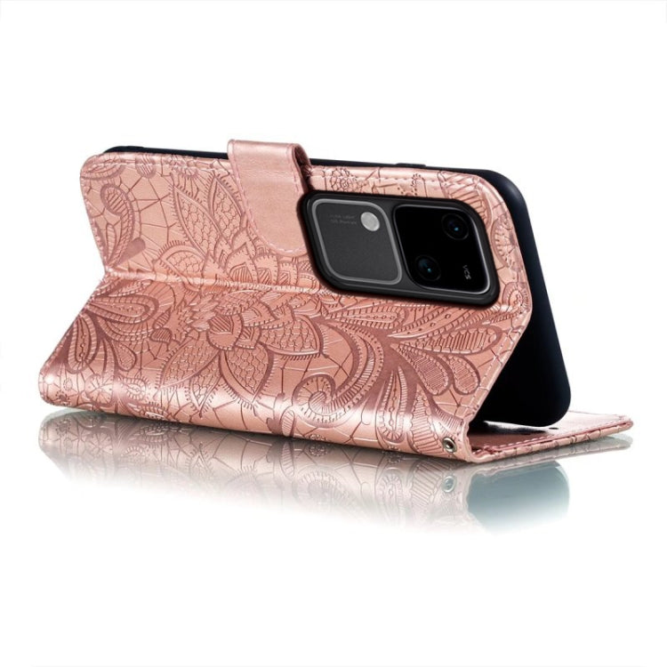 For vivo S18 Lace Flower Embossing Flip Leather Phone Case