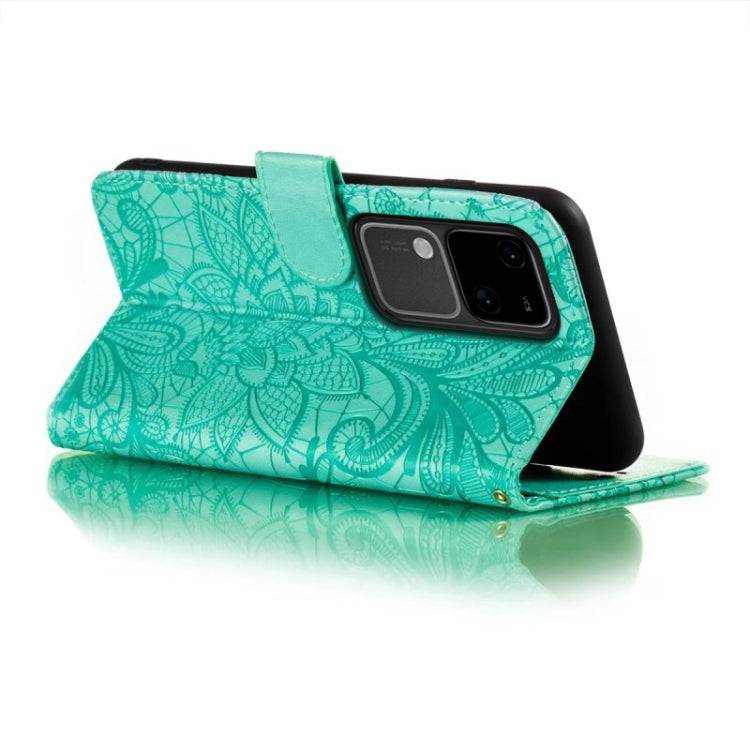 For vivo S18 Lace Flower Embossing Flip Leather Phone Case