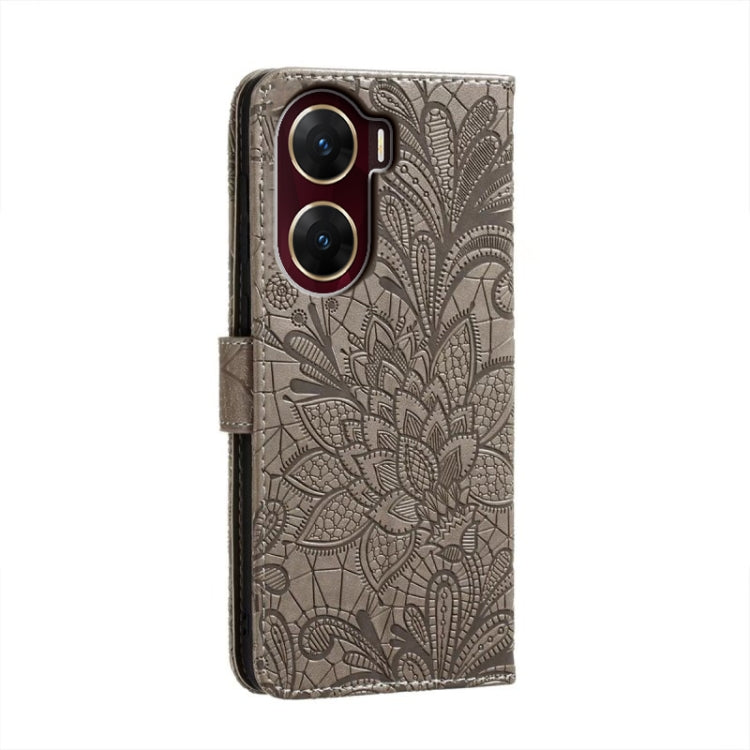 For vivo V29E Lace Flower Embossing Flip Leather Phone Case