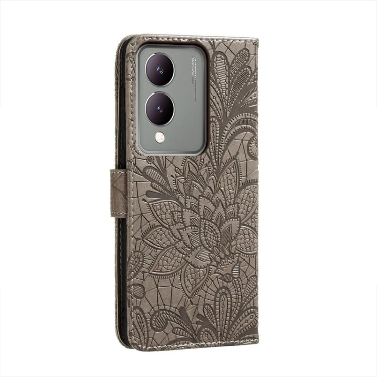 For vivo Y17S Lace Flower Embossing Flip Leather Phone Case