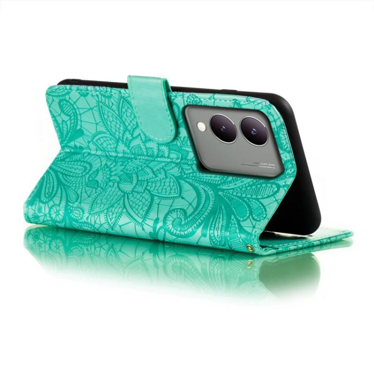 For vivo Y17S Lace Flower Embossing Flip Leather Phone Case
