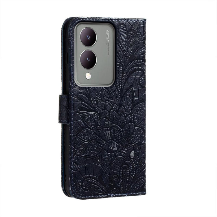 For vivo Y17S Lace Flower Embossing Flip Leather Phone Case