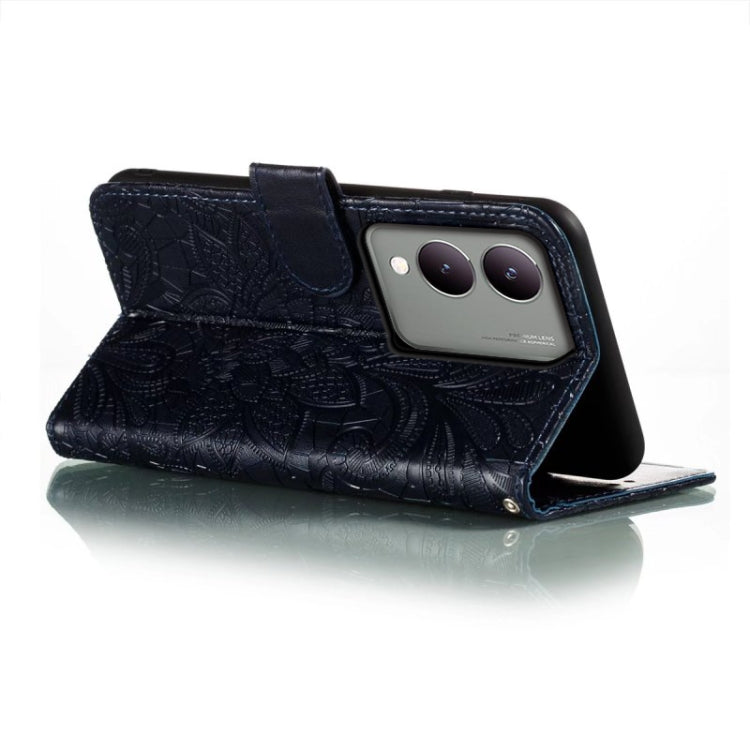 For vivo Y17S Lace Flower Embossing Flip Leather Phone Case