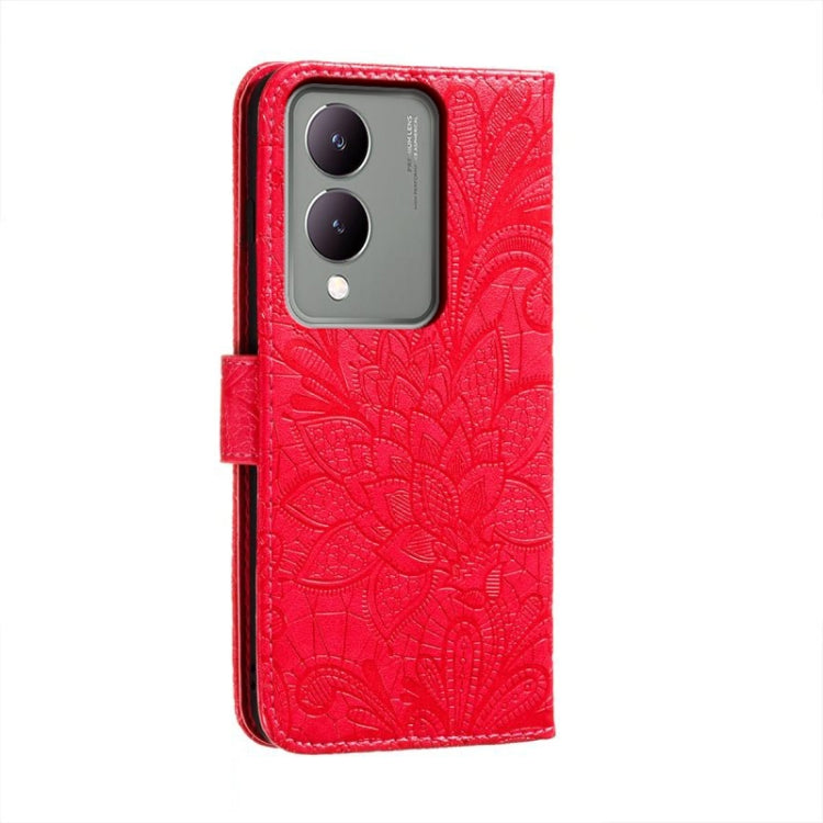 For vivo Y17S Lace Flower Embossing Flip Leather Phone Case