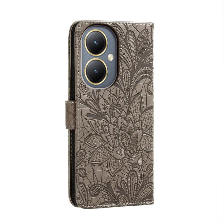 For vivo Y35M+ Lace Flower Embossing Flip Leather Phone Case
