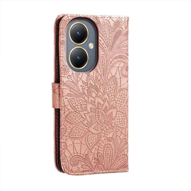 For vivo Y35M+ Lace Flower Embossing Flip Leather Phone Case
