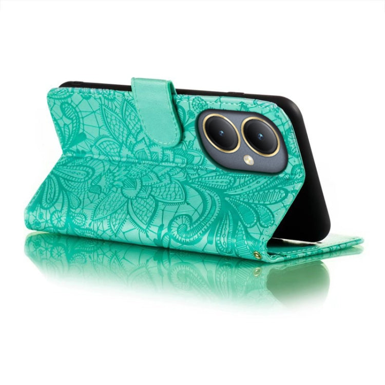 For vivo Y35M+ Lace Flower Embossing Flip Leather Phone Case