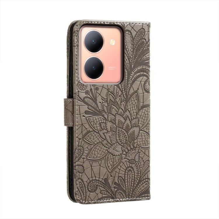 For vivo Y78 Lace Flower Embossing Flip Leather Phone Case