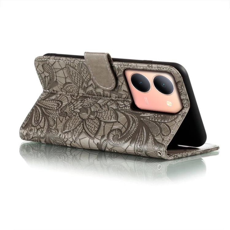 For vivo Y78 Lace Flower Embossing Flip Leather Phone Case