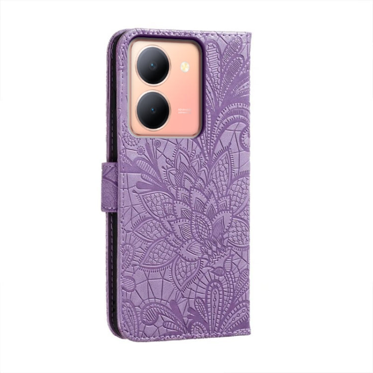 For vivo Y78 Lace Flower Embossing Flip Leather Phone Case
