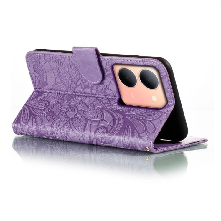 For vivo Y78 Lace Flower Embossing Flip Leather Phone Case
